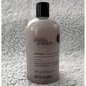 Philosophy PINK FROSTED ANIMAL CRACKER Shampoo Shower Gel Bath 16 oz Gray NEW